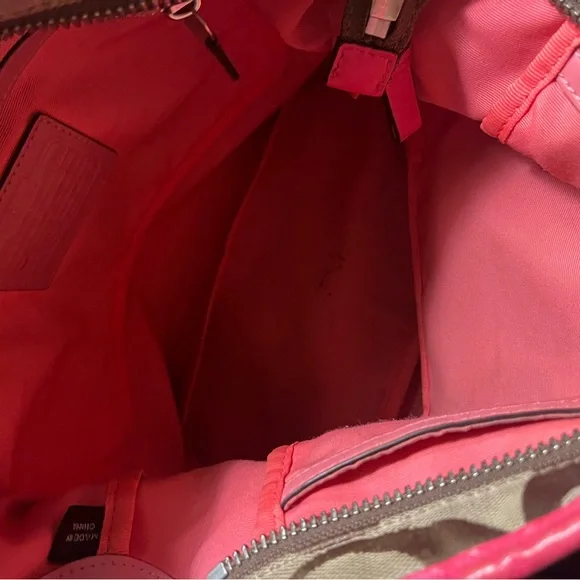 Coach Pink and Tan Shoulder Bag - Picture 2 of 4
